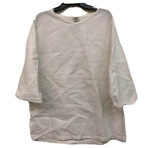 VTG Vintage CTC Linens Womens White Oversized Tunic Top Blouse